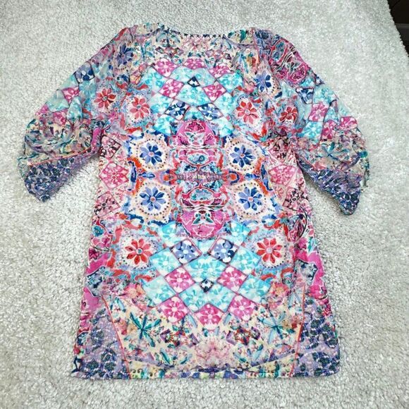 Tolani Alessia Floral Velvet Tunic NEW - Picture 2 of 10